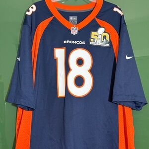 Nike Peyton Manning Denver Broncos #18 Blue Alternate Game Jersey Super Bowl 50